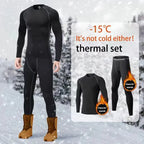 Men's thermal underwear set 2pc tight long johns base layer, breathable elastic, S-3XL