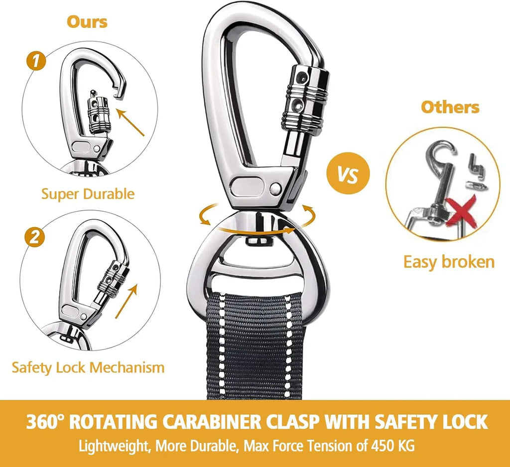 Fashion&cool Heavy Duty Dog Leash Especially Large Dogs，Reflective Dog Walking Training Shock Absorbing Bungee  Car Seat Belt
