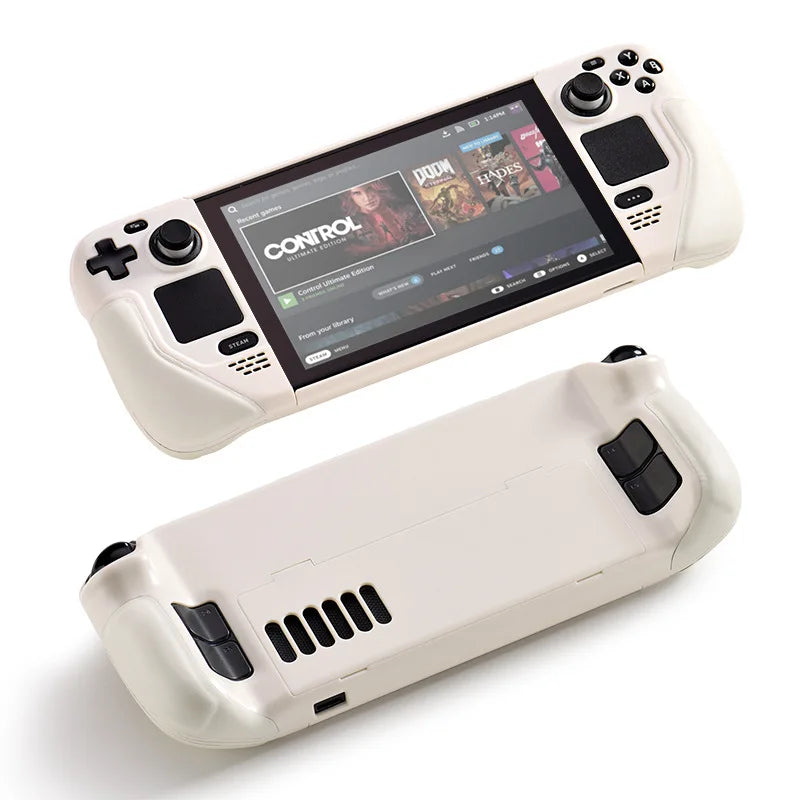 Full Protective Case for Steam Deck Cowhide wrap host Protective Soft Leather Grip Non-slip Cover hard shell bracket Accessories