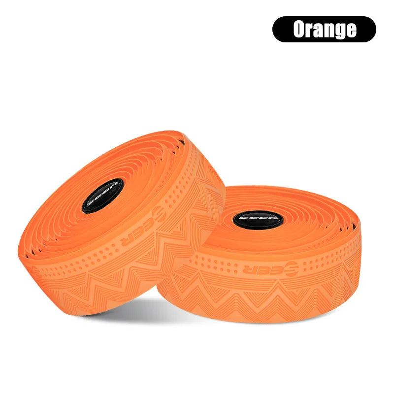 SEER Anti-Slip Road Bike Handlebar Tape PU+EVA Silicone Shockproof Handle Bar Tape With Bar End Plugs Bicycle Accessories