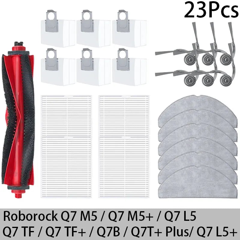 Roborock Q7 M5 / Q7 M5+ / Q7 L5 / Q7 L5+ / Q7 TF / Q7 TF+ / Q7B / Q7T+ Plus Parts Main Brush Filter Mop Cloth Dust Bag