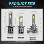 2pcs LED Headlight Bulbs 20000LM CSP Chip 6500K White, Gold/Warm White Options