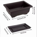 Flowerpots Imitation Purple Clay Succulent Plants Pots Outdoor Garden Landscape Bonsai Pot Trays Rectangular Square Planter