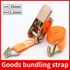 Ratchet Tie Down Strap with Metal Buckle, Adjustable Cargo Luggage Strap, 1m-8m