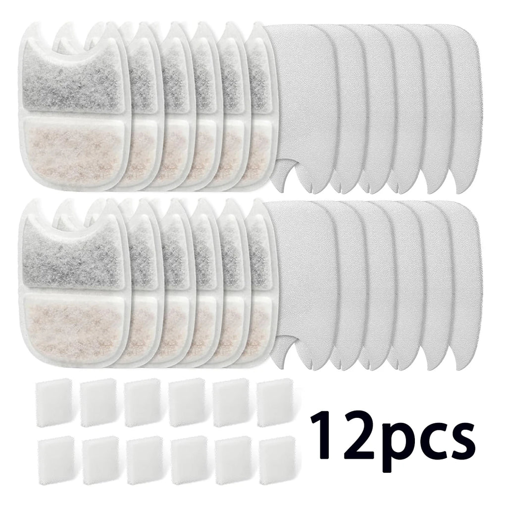 6/12/18/24pcs Pet Water Dispenser Filter Cat Water Fountain Filter Drinking Fountain Filter Cycle Filtering Easy To Clean