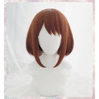 Anime My Hero Academia Ochako Uraraka Wigs Short Brown Bob Heat Resistant Cosplay Costume Synthetic Wig