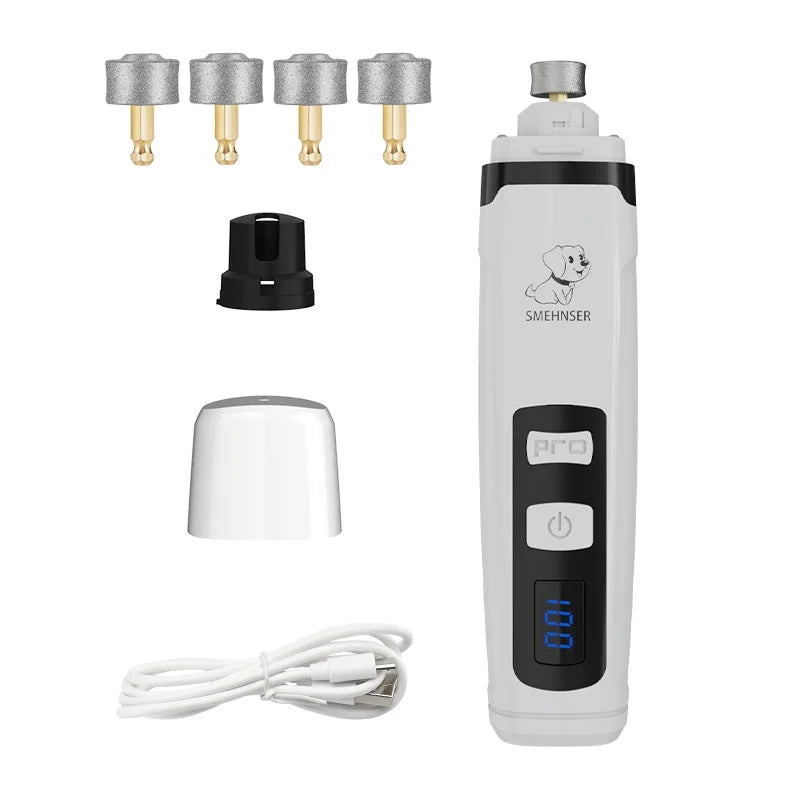 New Electric Dog Nail Clippers Rechargeable USB Charging LED Light Quiet Cat Nail Grinders Pet Paws Nail Grooming Supplies