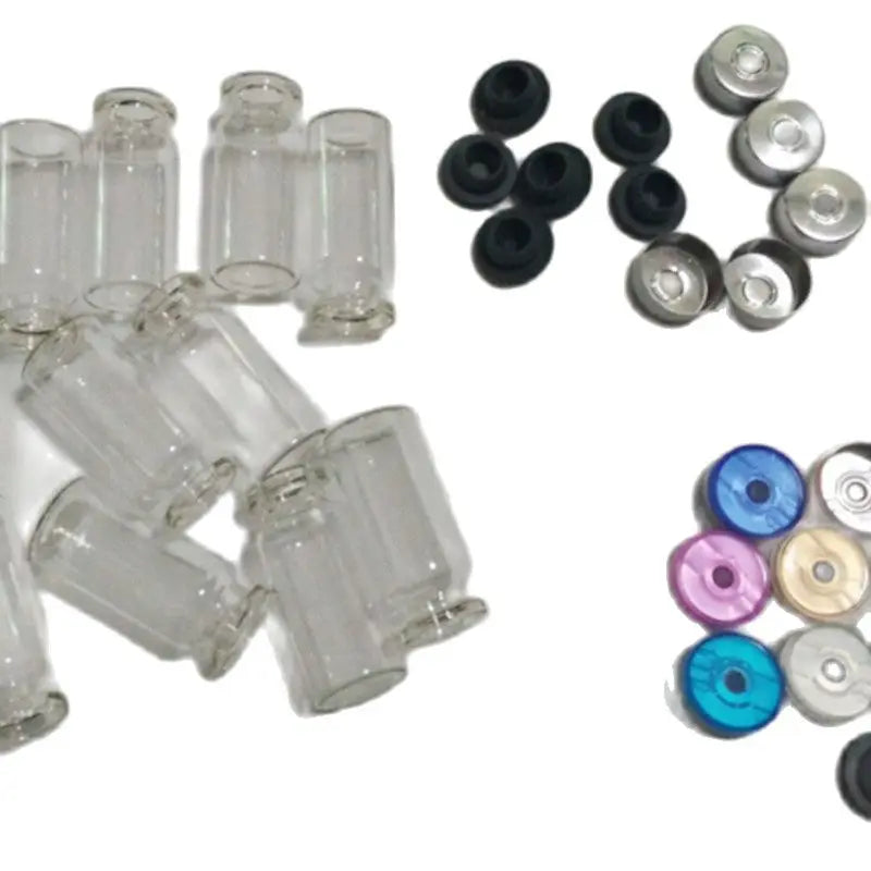 (100pcs) 2ml 5ml Vials with Rubber Stopper Flip Off Caps or Al Caps Glass Bottles