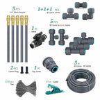 3/8" PE Hose Flexible 360° Bending Adjustable Atomization Nozzle Irrigation Set Quick Connection Garden Spray Watering System