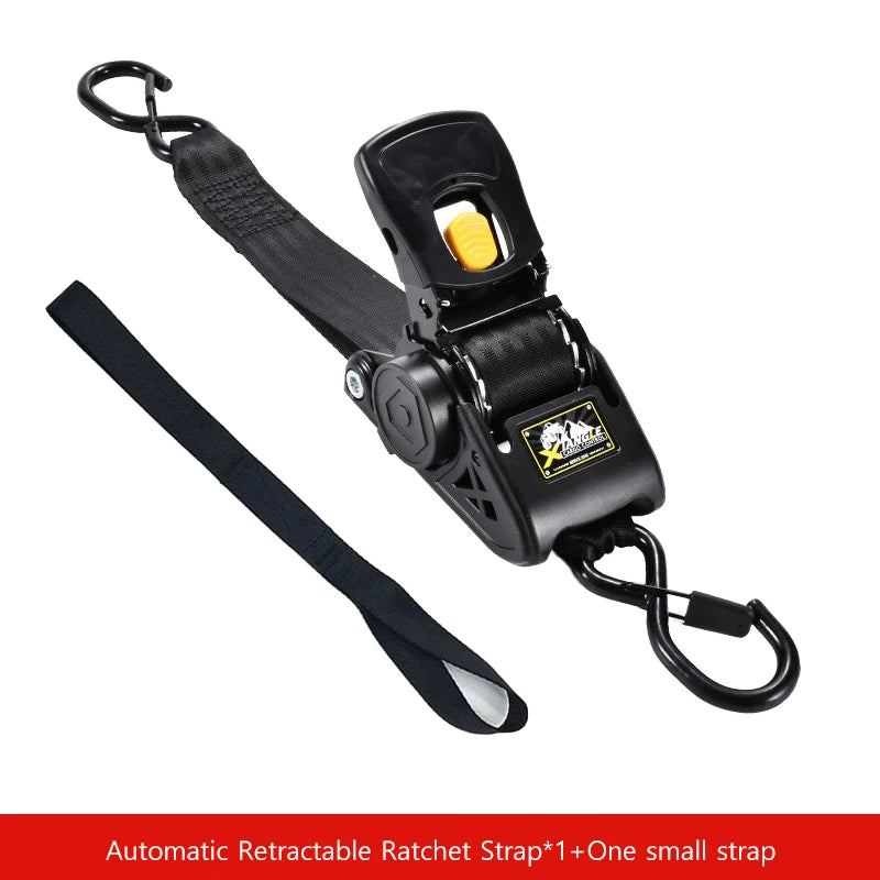 Automatic Retractable Ratchet Strap 3.3m 680kg Quick Release Tie Down Belt with S-Hooks