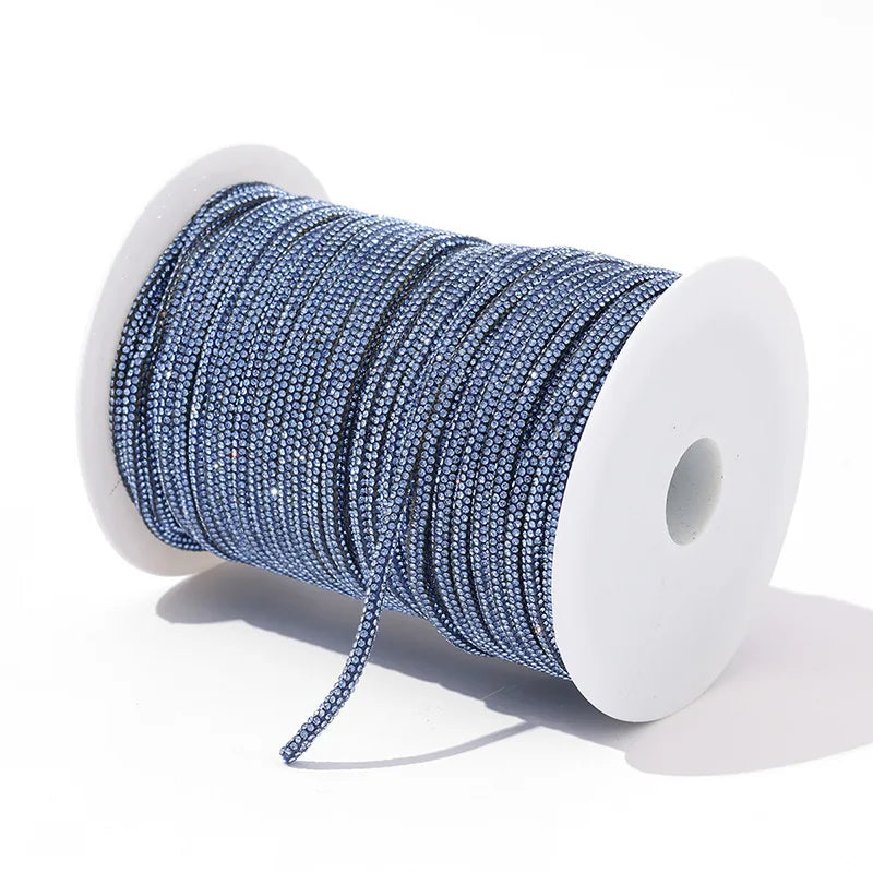 50yards 4mm Crystal Rhinestone Cord Trim Glass Diamond Rope DIY Sewing For Clothes Shoes Bags Wedding Dress Costume Decoration