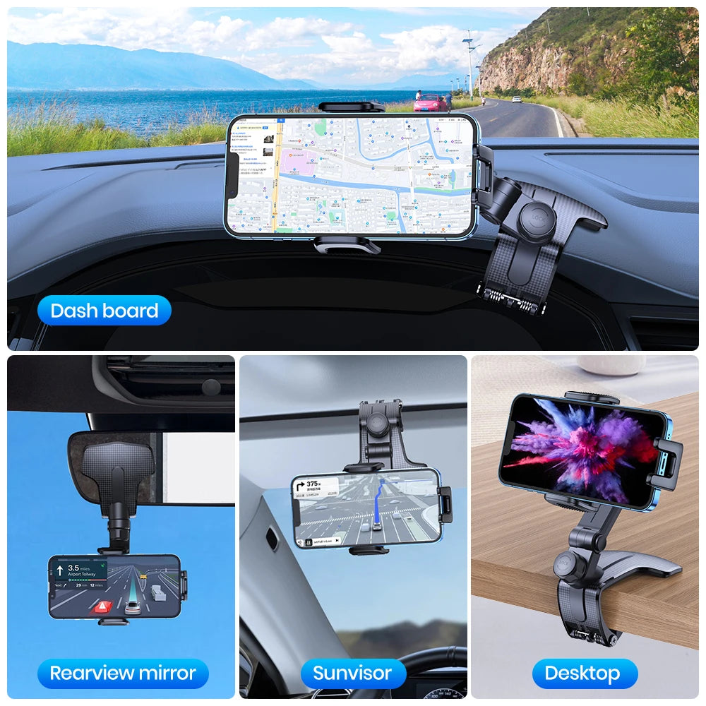 TOPK D46J Dashboard Car Phone Holder Mount, Easy Installation, Universal Clip Mount, Compatible with All Smartphones
