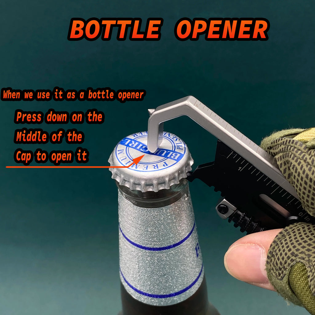 Multi-functional Mini crowbar 9 in 1multi-tool adjustable wrench EDC caliper Measuring ruler Pry bar Pocket outdoor camping tool