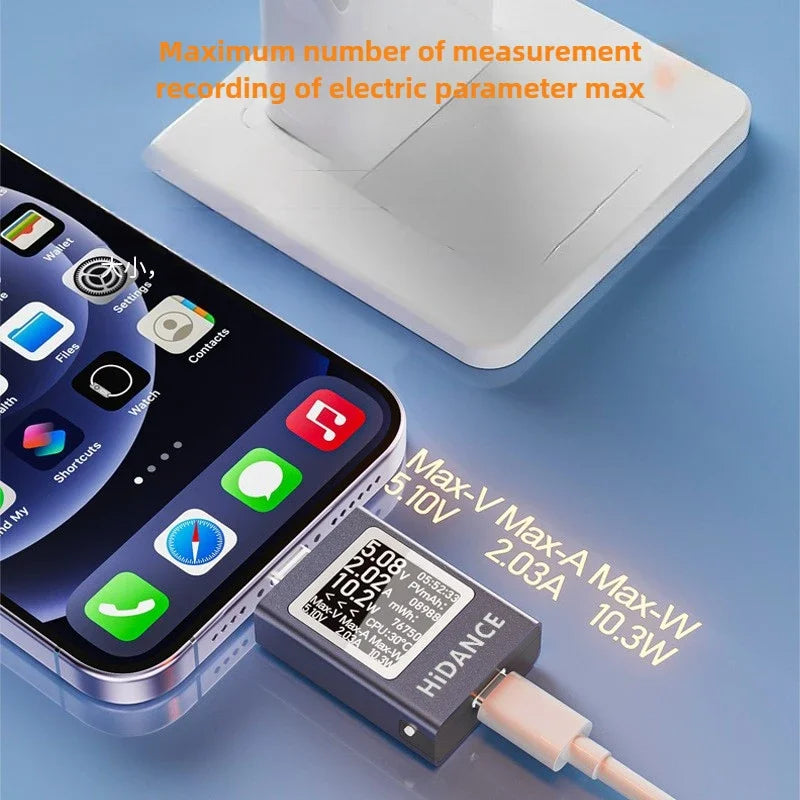 13-in-1 DC power meter tester 4.5-50V 0-12A Type-C PD3.1 digital display (Style)