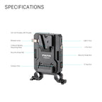 TILTA Mini PD V Mount Battery Plate Black TA-BTP4-V-B with USB-C P-Tap and 2-Pin Lemo