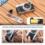JJC Metal Hand Grip L Bracket for Fujifilm X100VI Camera Anti-Slip Handgrip Holder with Arca Swiss Quick Release Plate