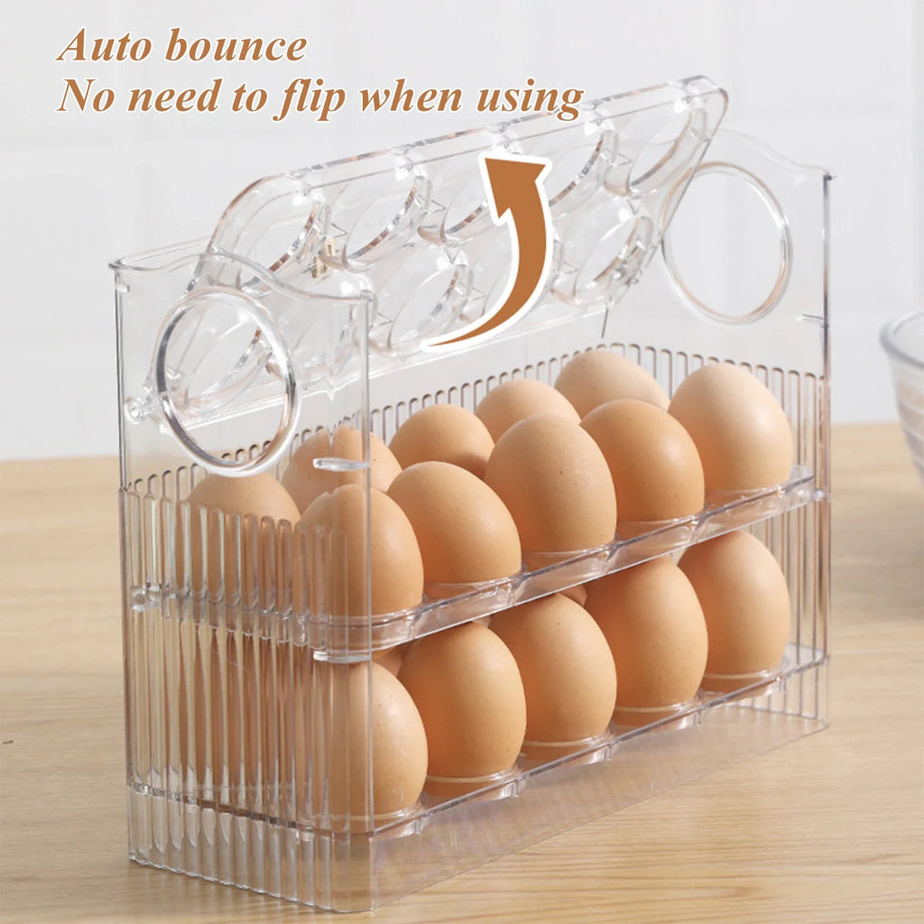 Multilayer Egg Storage Box Refrigerator Door Egg Holder Tray, Transparent, 1pc