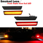 For Dodge Challenger 2008-2014 Clear & Smoked Lens LED Side Marker Lights Dual Row Amber Front Red Rear Side Fender Reflector