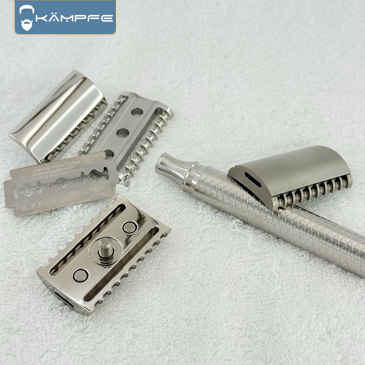 KAMPFE Titanium Alloy Safety Shaver Head CNC Milling Men's Razor Gift