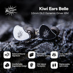 Linsoul Kiwi Ears Belle 10mm DLC Dynamic Driver IEM Hifi Earphones with Precision Meets Exciting Sound Signature