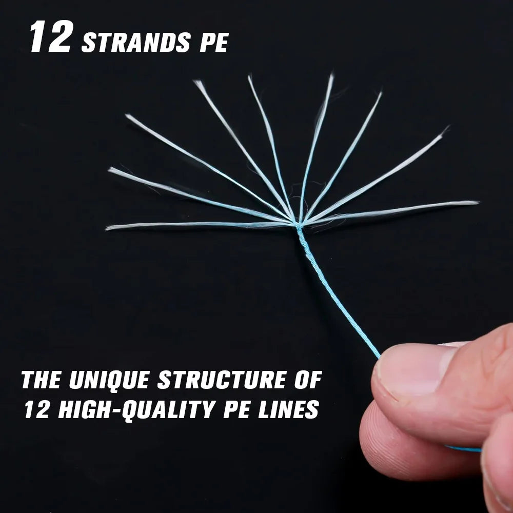 X12 Carp Fishing Line 300M 500M 1000M 12 Strands Braided Japan Multifilament PE Wire Super Strong Durable Smooth Fishing Tackle