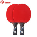 KOKUTAKU 2 Pcs 6 Star Ping Pong Paddle Set X6 Ebony Surface Carbon Table Tennis Racket with Bag for Adults