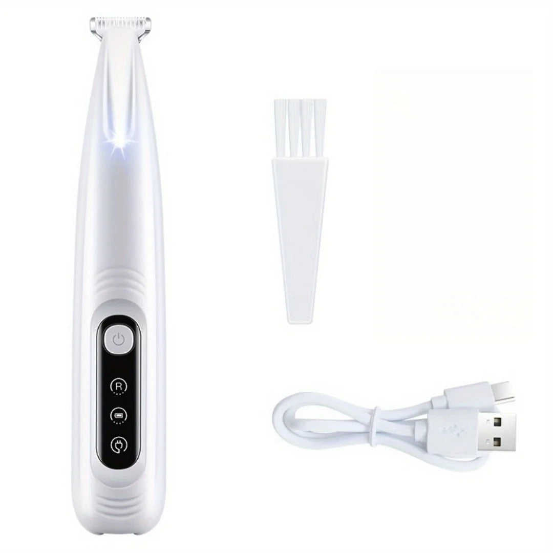 Dog Paw Trimmer with LED Light Fully Waterproof Pet Hair Trimmer with LED Display Dog Clippers for Grooming 18mm Widen Blade