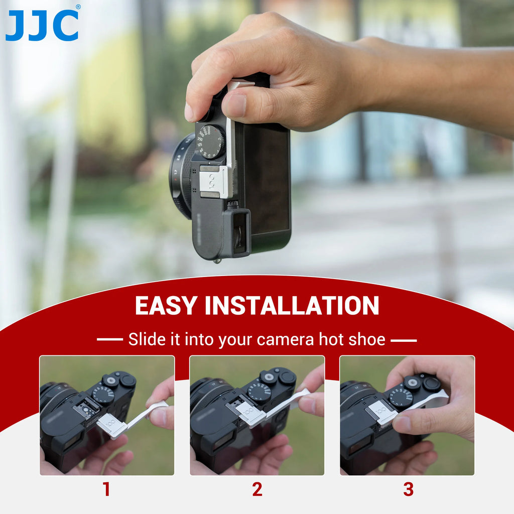 JJC Aluminum Alloy Metal Thumb Grip for Leica D-LUX8 Camera with Hot Shoe Cover Protector Thumb Grip Holer