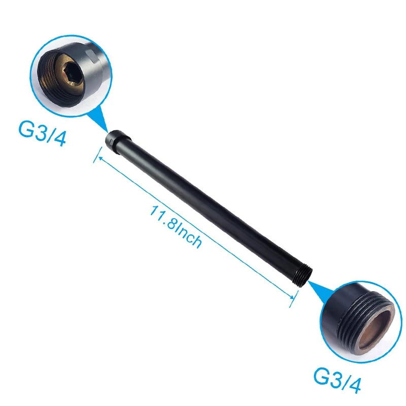 20/30/40/50cm Shower Extension Pipe G3/4 Round Bathroom Shower arm Stainless Steel Round Shower Extension Pipe Extension Pipe