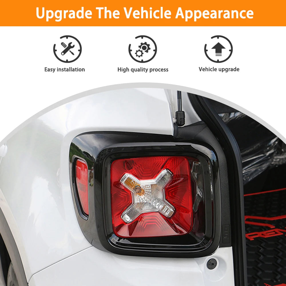 Jeep Renegade Tail Light Guard Cover Trim Sticker Black, Rear Lamp Protector 2016-2025