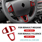 Real Soft Carbon Fiber Sticker For Renault Fluence Megane 3 RS Scenic 2009 2010 2011 2012 2013 2014 2015 Car Steering Wheel Trim
