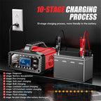 12V 15A / 24V 5A 300W Battery Charger Car Motorcycle Tester Smart Pulse Repair Tools EU Plug 100V-240V Input Auto Accessories