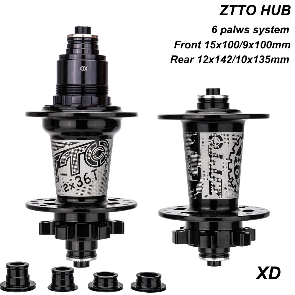 ZTTO Mountain Bike Hub 32 Holes 6 Pawls Disc Brake Bearing 10 11 12 Speed XD Thru Axle Quick Release Bicycle Wheel 142 135mm
