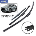 Xukey 3Pcs Front Rear Windscreen Wiper Blades Kit For Lexus NX 200 300 NX200 NX200t NX300h 2014 2015 2016 2017 2018 26" 16"12"