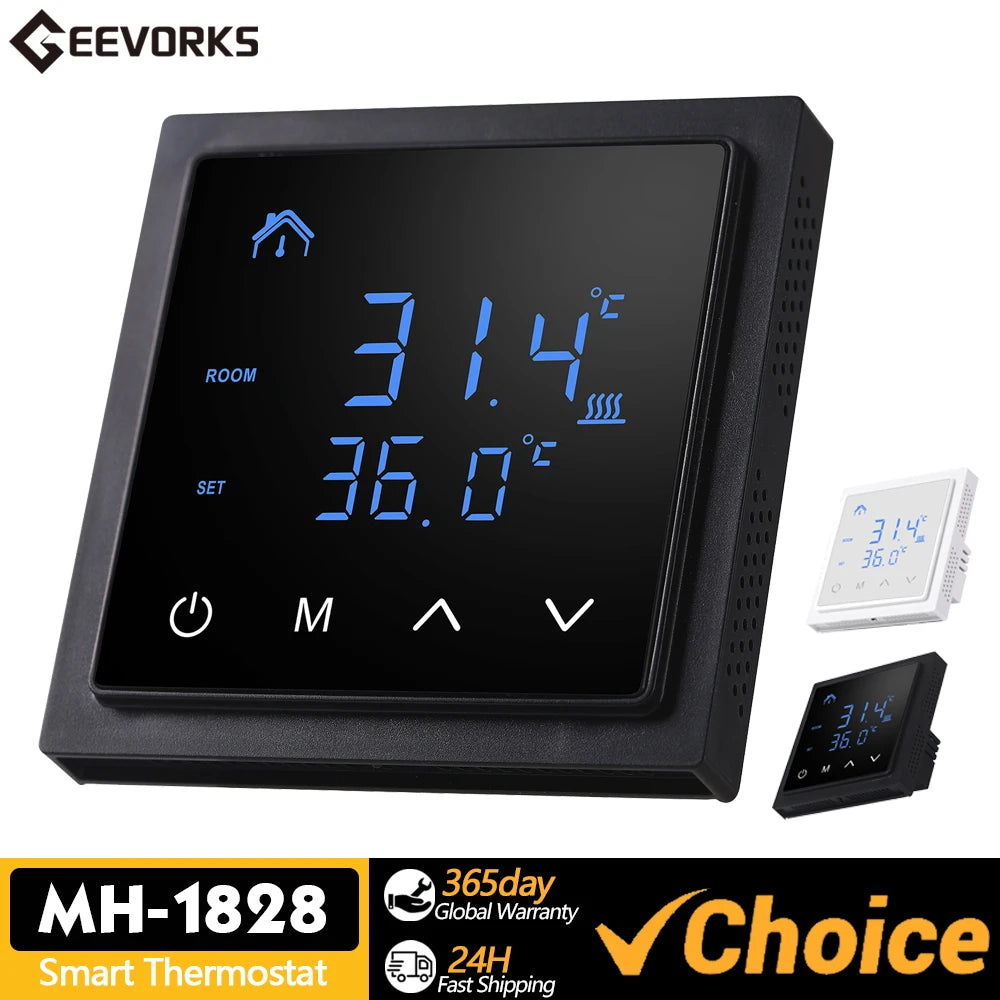 Smart Thermostat 16A Floor Heating Temperature Controller LED Touch Screen 85-265V