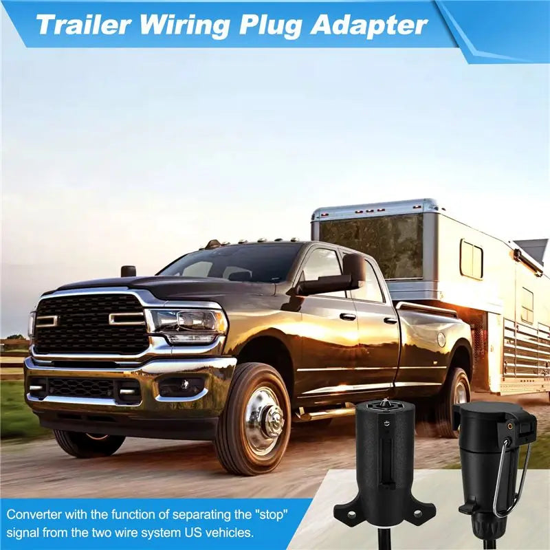 HOT-USA To EU Trailer Light Converter US 7-Way Blade Socket To EU 7-Pin Round Plug,USA To EU Trailer Light Converter US 7-Way Bl