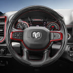 Ram steering wheel cover carbon fiber texture segmented quick-release 2pc/3pc set, colors