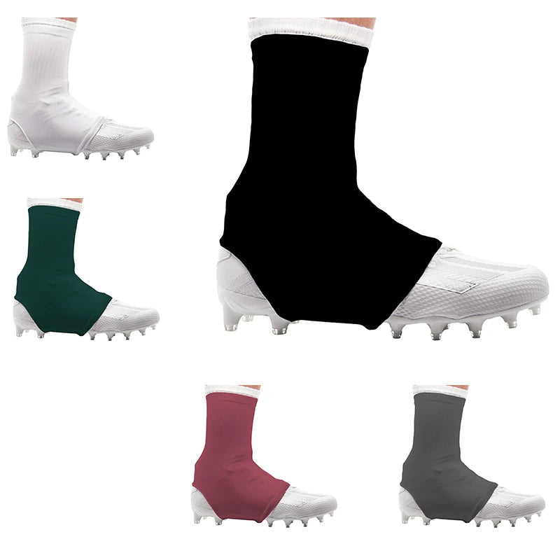 Football cleat covers spats 1 pair slip resistant high elastic foot covers solid color