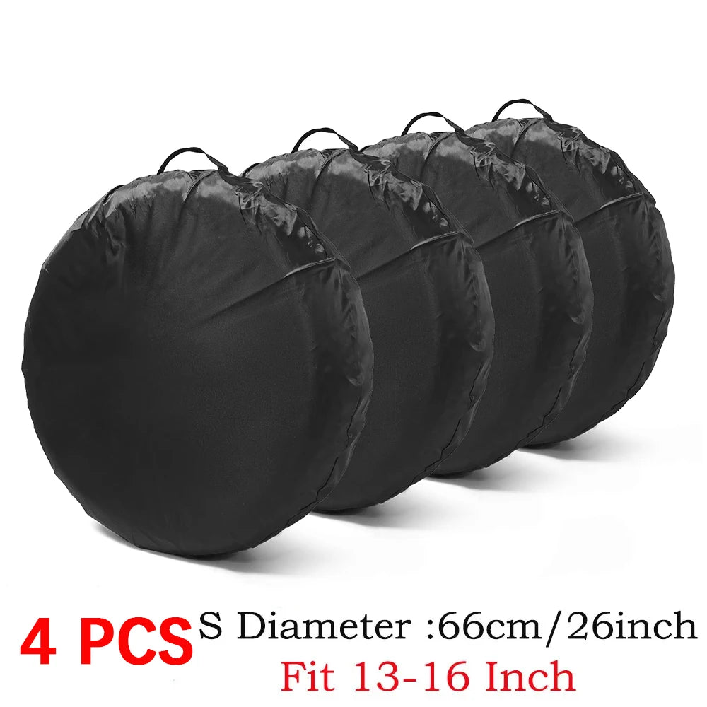1/2/4PCS Polyester Car Auto Wheel Tire Cover Protector Car Spare Tire Cover Tyre Wheel Covers For Vehicles Dustproof Tire Bags