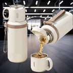 600ml Stainless Steel Coffee Cup Travel Thermal Mug Leak-Proof Thermos Bottle Tea Coffee Mug Office Business Style Thermos