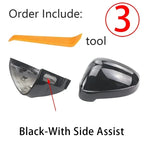 Rearview Mirror Caps Cover Pair Black/Carbon Style for Audi A4 B9 A5 S5 RS5 Side Assist