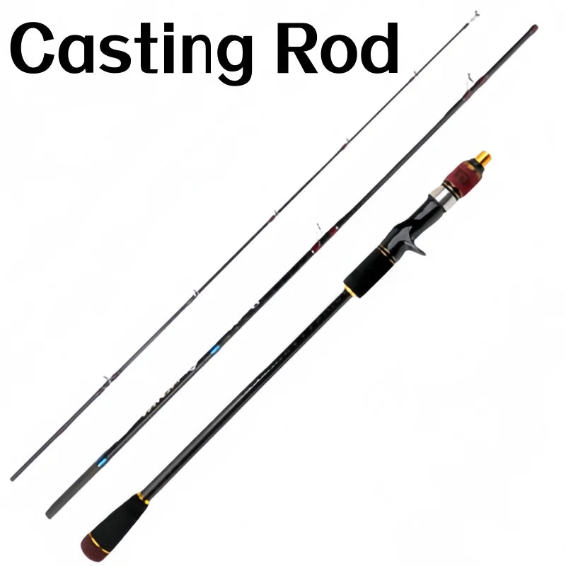 Predator 1.8/1.98m 6.5 feet portable carbon MH power slow jigging rod 3 sections solid tip off shore FUJI rings boat fishing rod