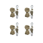 4/8Pcs 4M Reflective Camping Tent Rope Tie Down Fastener Fixed Buckle Pulley Tensioner Ratchet Hangers Awning Wind Rope Outdoor