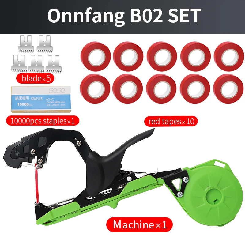 Onnfang Garden Tools Hand Tying Machine Tapetool Vegetables Tapener Black Garter Plants Plant Branch Tapes