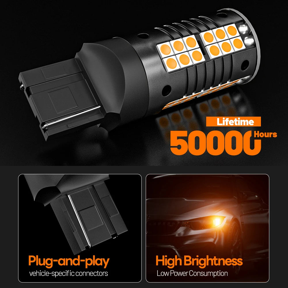 2pcs LED Turn Signal Light Blub Lamp WY21W T20 7440A For Honda Accord 7 10 Civic CR-V 1 2 3 4 Fit CR-Z FR-V HR-V Insight Legend