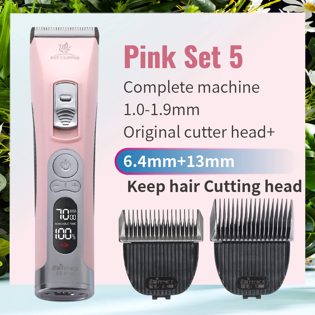 Fenice Electrical Pet Clipper Machine Dog Hair Clippers Grooming Animals Haircut Trimmer Shaver Set Pets Cordless Rechargeable