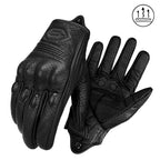 Vintage Leather Motorcycle Gloves Summer Breathable Unisex Biker Gloves With Anti-Slip Ventilation Design Motorbike Ride Glove