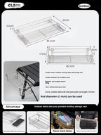 Outdoor Aluminum Table Side Storage Rack Hanging Mesh IGT Table Expansion Bracket Folding Table Extension Basket Folding Rack