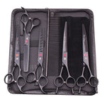 Purple Dragon Dog Grooming Scissors Kit 7" 6.5" Stainless Pet Curved Scissors Thinning Scissors Straight Shears Chunker Z3002