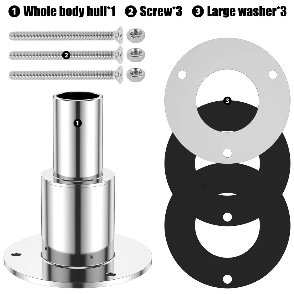 Straight Thru Hull Exhaust Skin, Fitting 24mm Tube Pipe , 316 Stainless Steel Exhaust Tube Fitting Kit for Diesel Parking heater